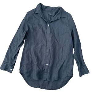Quince womens Black Linen button down shirt small